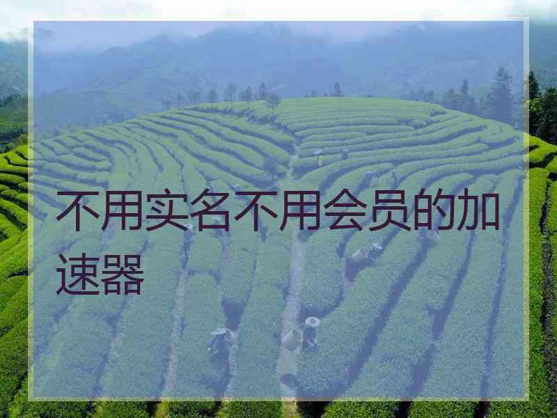不用实名不用会员的加速器