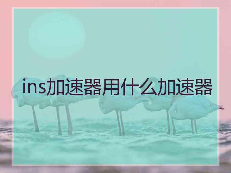 ins加速器用什么加速器