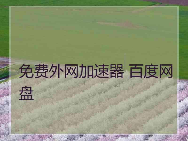 免费外网加速器 百度网盘