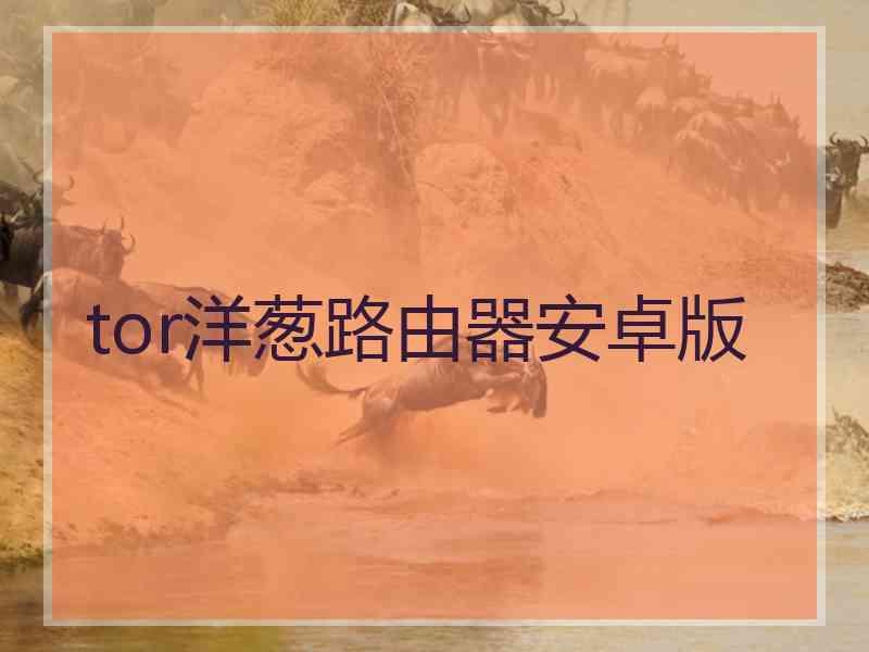 tor洋葱路由器安卓版
